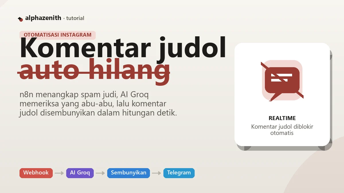 Sembunyikan Komentar Judol di Instagram Otomatis Pakai n8n dan AI